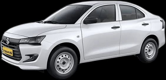 White Maruti Suzuki Dzire sedan